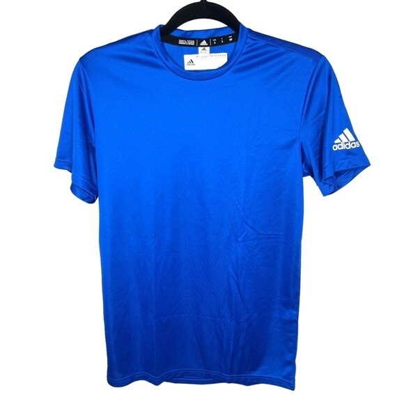 Adidas Athletic Tee sz S * Royal Blue Workout Gym Lightweight Wicking T-Shirt - Picture 1 of 3